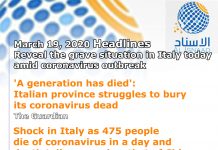 Headlines reveal the grave situation in Italy today amid COVID-19 outbreak 